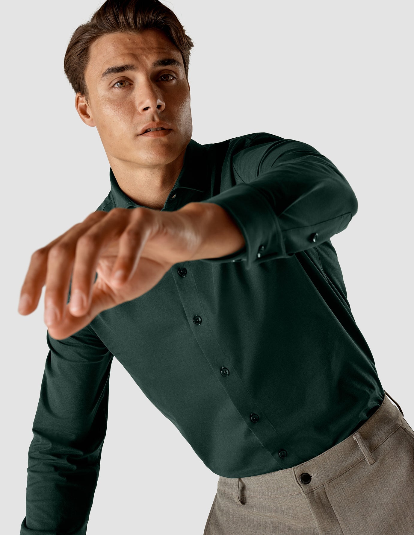 Classic Hemd Forest Green Regular